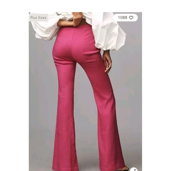 NWT Anthropologie Fuchsia Side Zip Linen Pants Sz 16 - Picture 11 of 12